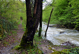 Geologischer Standort und Quelle des Flusses Aventino 